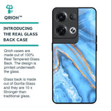 Vibrant Blue Marble Glass Case for Oppo Reno8 Pro 5G