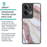 Pink & Gold Gllitter Marble Glass Case for Oppo Reno8 Pro 5G