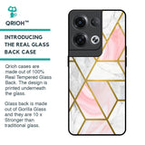 Geometrical Marble Glass Case for Oppo Reno8 Pro 5G