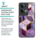 Purple Rhombus Marble Glass Case for Oppo Reno8 Pro 5G