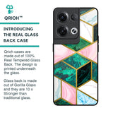Seamless Green Marble Glass Case for Oppo Reno8 Pro 5G