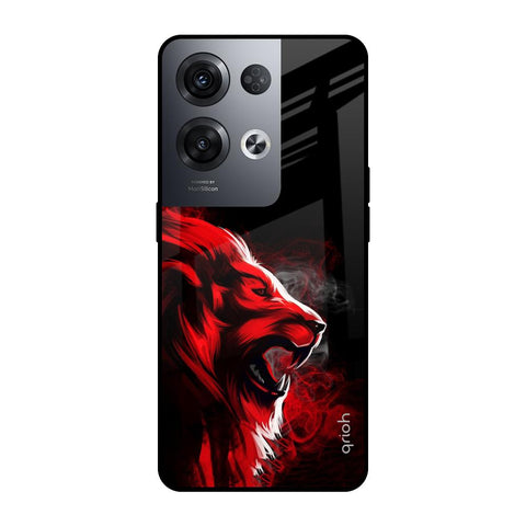 Red Angry Lion Oppo Reno8 Pro 5G Glass Cases & Covers Online
