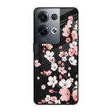 Black Cherry Blossom Oppo Reno8 Pro 5G Glass Cases & Covers Online