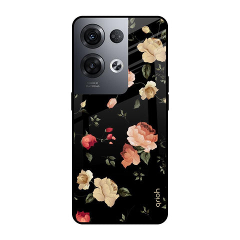 Black Spring Floral Oppo Reno8 Pro 5G Glass Cases & Covers Online