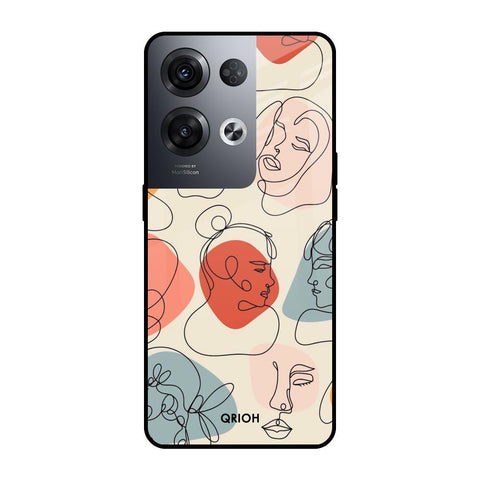 Abstract Faces Oppo Reno8 Pro 5G Glass Cases & Covers Online