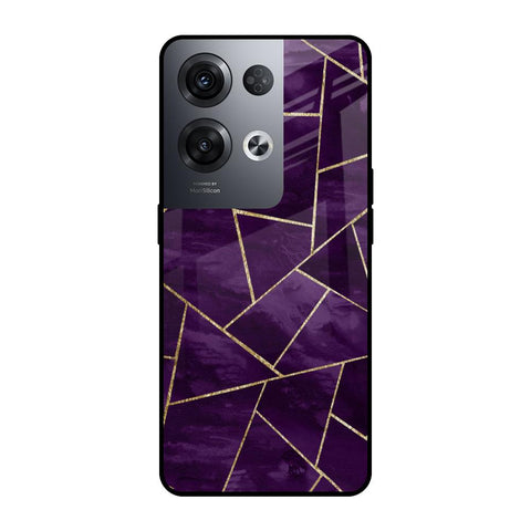Geometric Purple Oppo Reno8 Pro 5G Glass Cases & Covers Online
