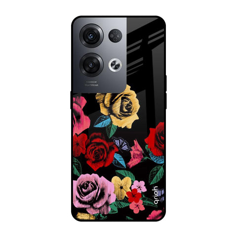 Floral Decorative Oppo Reno8 Pro 5G Glass Cases & Covers Online