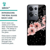 Floral Black Band Glass Case For Oppo Reno8 Pro 5G