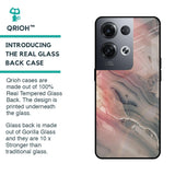Pink And Grey Marble Glass Case For Oppo Reno8 Pro 5G