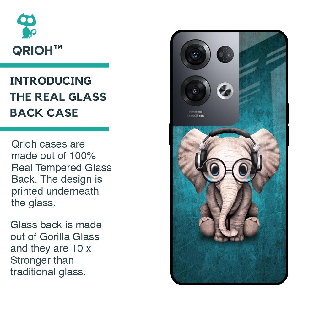 Adorable Baby Elephant Glass Case For Oppo Reno8 Pro 5G