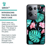 Tropical Leaves & Pink Flowers Glass case for Oppo Reno8 Pro 5G