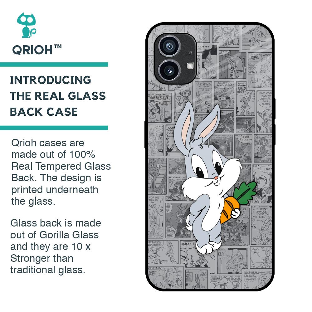 Cute Baby Bunny Glass Case for Nothing Phone 1