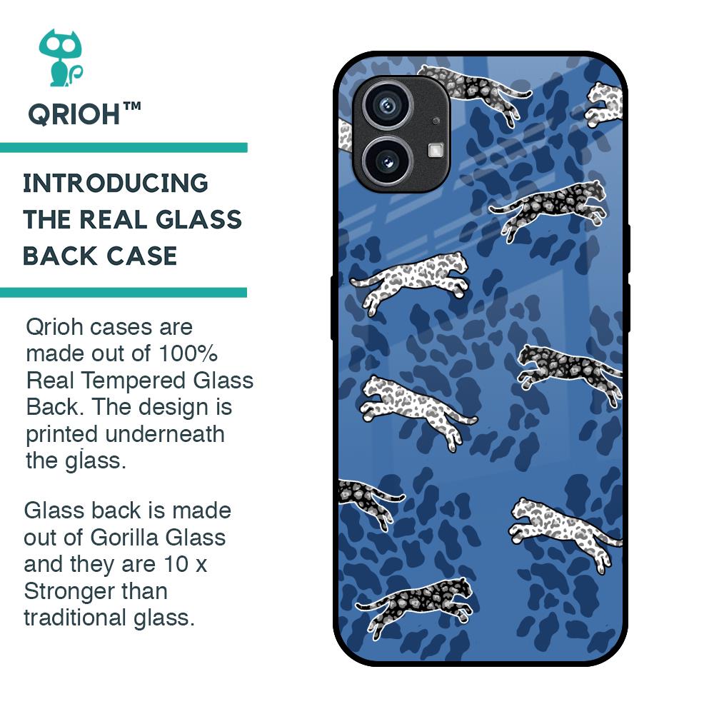 Blue Cheetah Glass Case for Nothing Phone 1