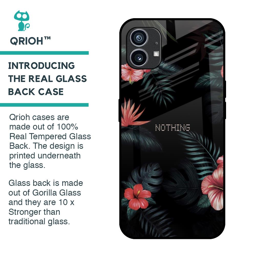 Tropical Art Flower Glass Case for Nothing Phone 1