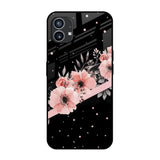 Floral Black Band Nothing Phone (1) Glass Cases & Covers Online