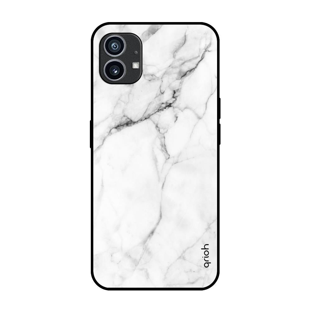 Modern White Marble Nothing Phone (1) Glass Cases & Covers Online