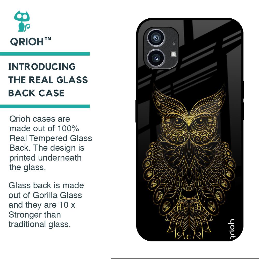 Golden Owl Glass Case for Nothing Phone (1)