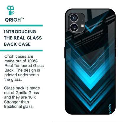Vertical Blue Arrow Glass Case For Nothing Phone (1)