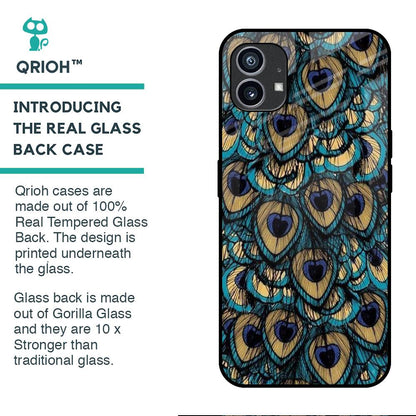 Peacock Feathers Glass case for Nothing Phone (1)