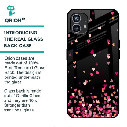 Heart Rain Fall Glass Case For Nothing Phone (1)