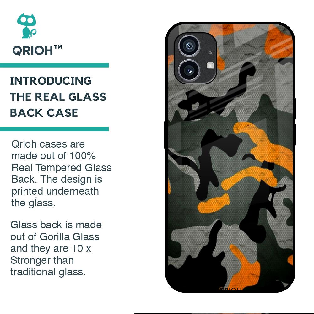 Camouflage Orange Glass Case For Nothing Phone (1)