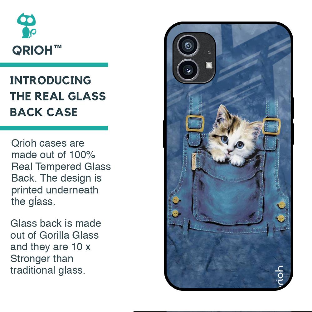 Kitty In Pocket Glass Case For Nothing Phone (1)