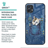 Kitty In Pocket Glass Case For Nothing Phone (1)