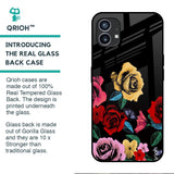 Floral Decorative Glass Case For Nothing Phone (1)