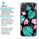 Tropical Leaves & Pink Flowers Glass case for Nothing Phone (1)