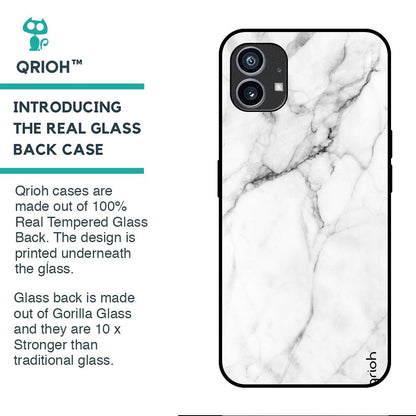 Modern White Marble Glass case for Nothing Phone (1)