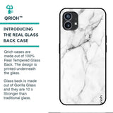 Modern White Marble Glass case for Nothing Phone (1)