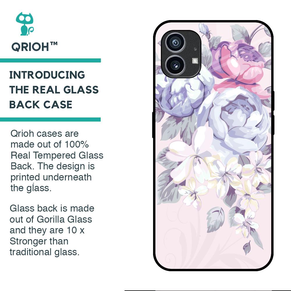 Elegant Floral Glass case for Nothing Phone (1)