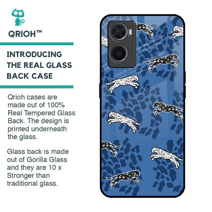Blue Cheetah Glass Case for Oppo A36