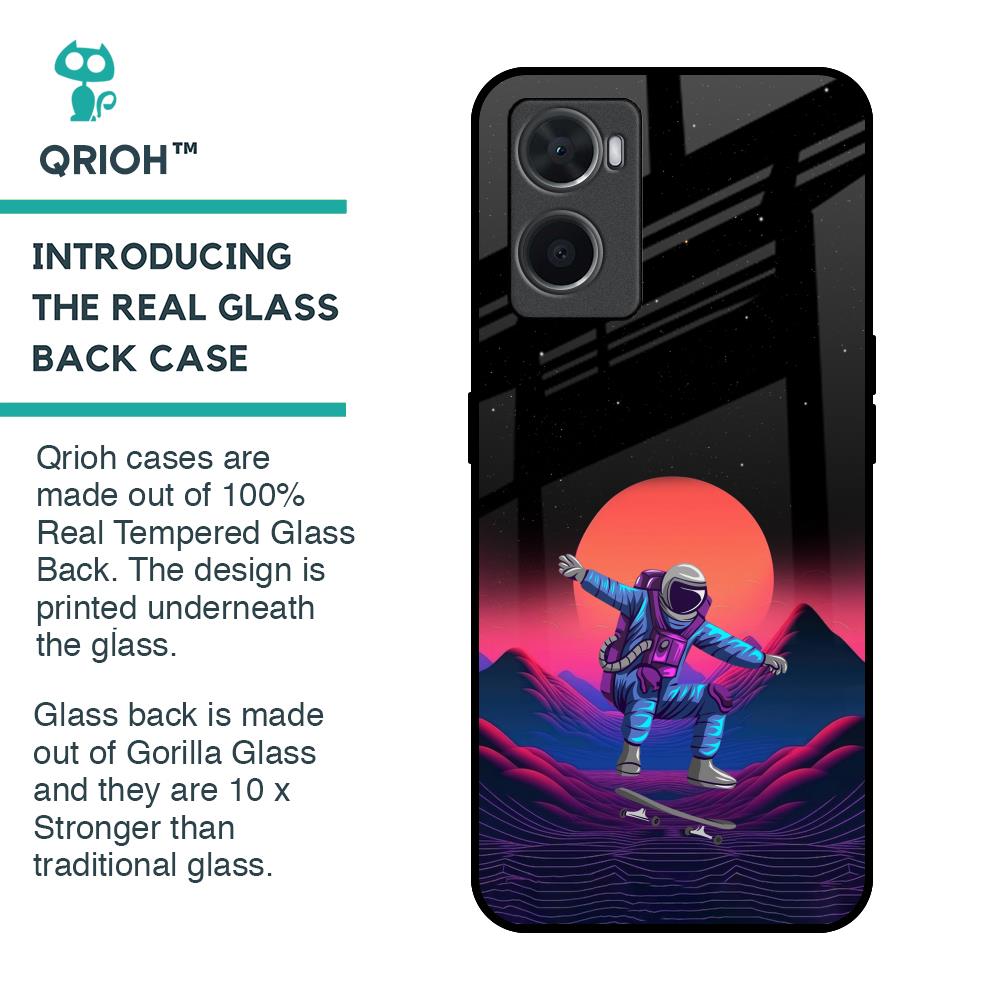 Retro Astronaut Glass Case for Oppo A36
