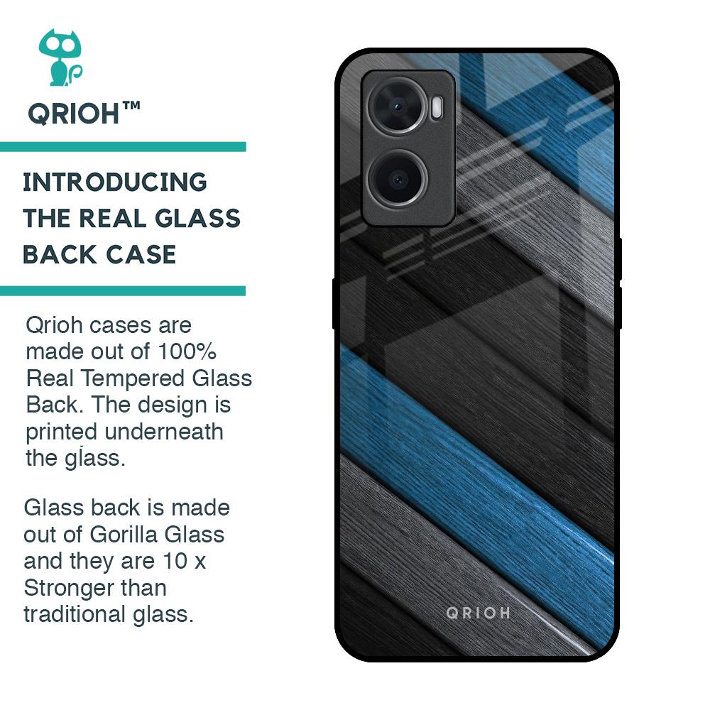 Multicolor Wooden Effect Glass Case for Oppo A36