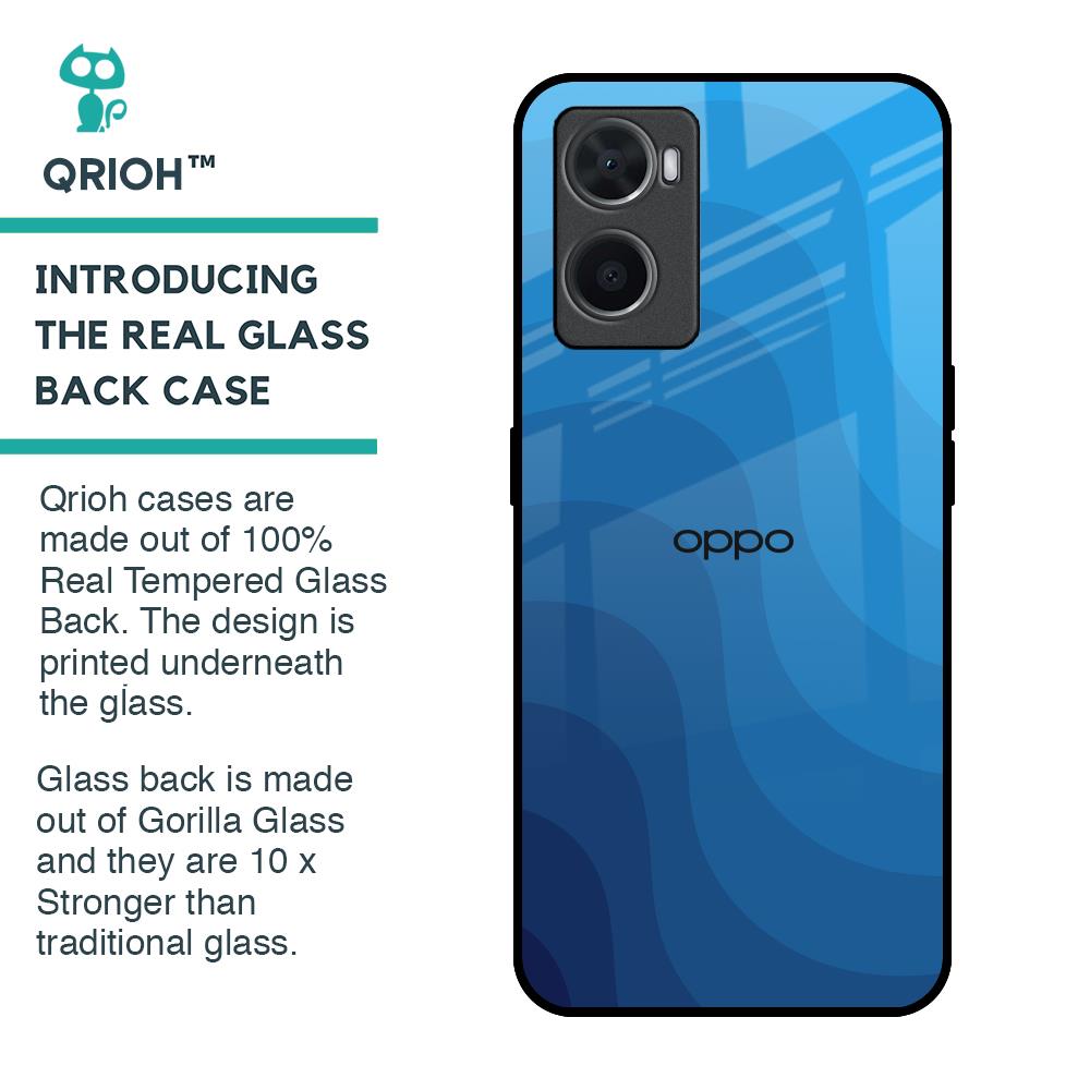 Blue Wave Abstract Glass Case for Oppo A36