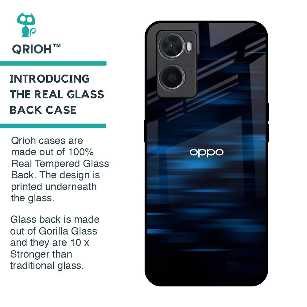 Blue Rough Abstract Glass Case for Oppo A36