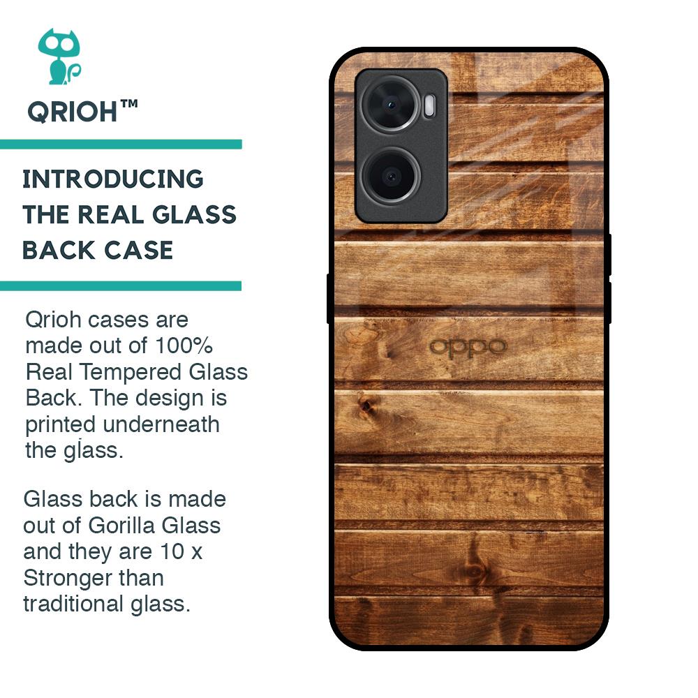 Wooden Planks Glass Case for Oppo A36