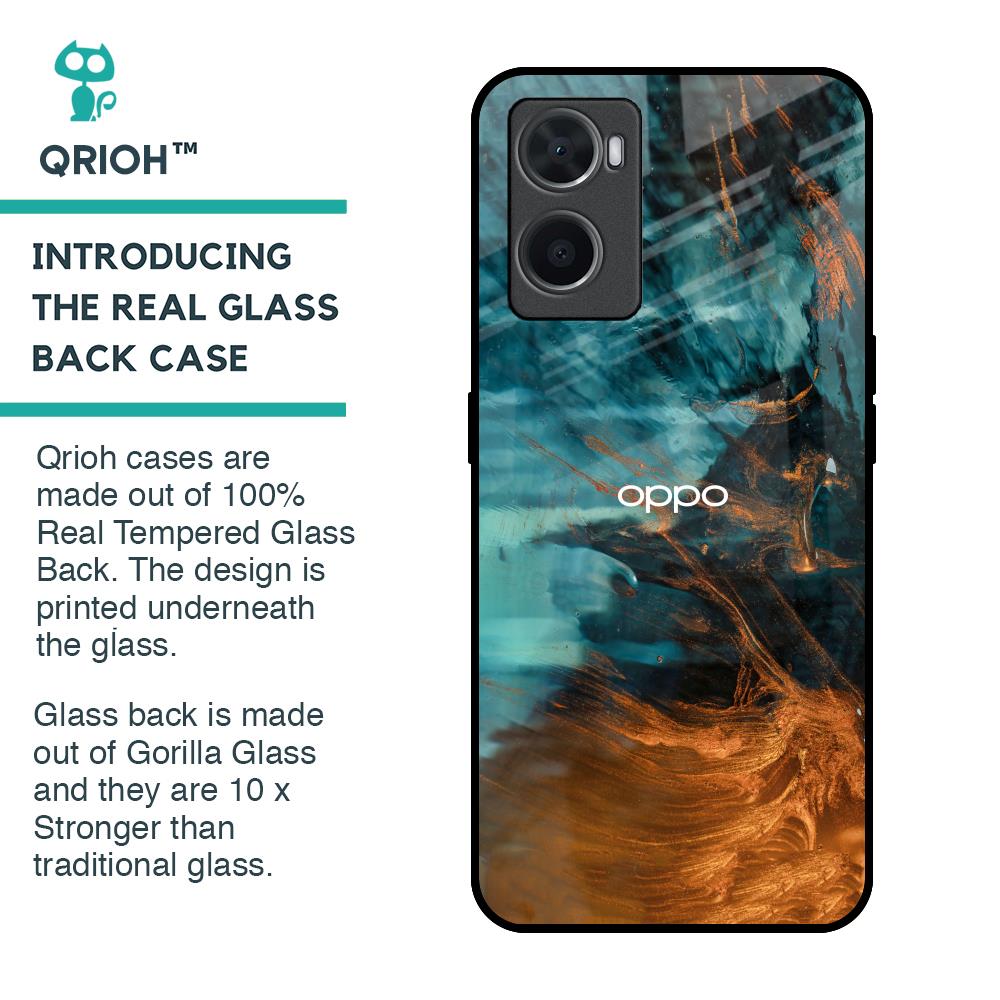 Golden Splash Glass Case for Oppo A36