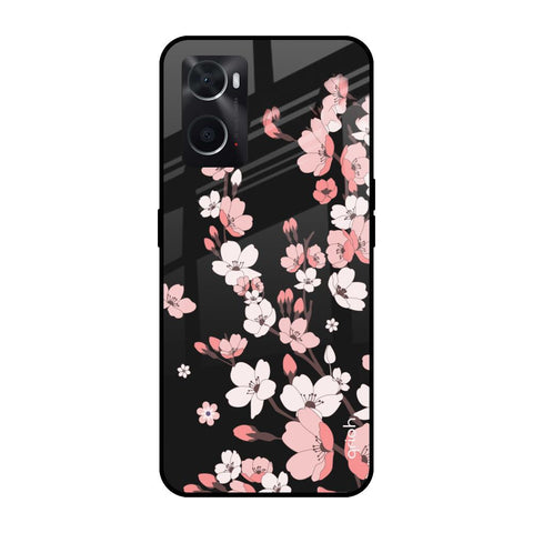 Black Cherry Blossom Oppo A36 Glass Cases & Covers Online