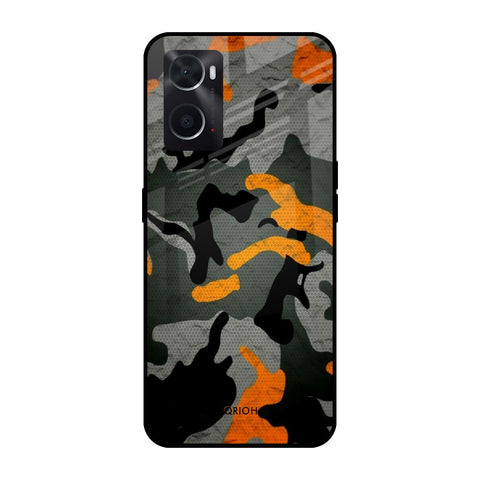 Camouflage Orange Oppo A36 Glass Cases & Covers Online