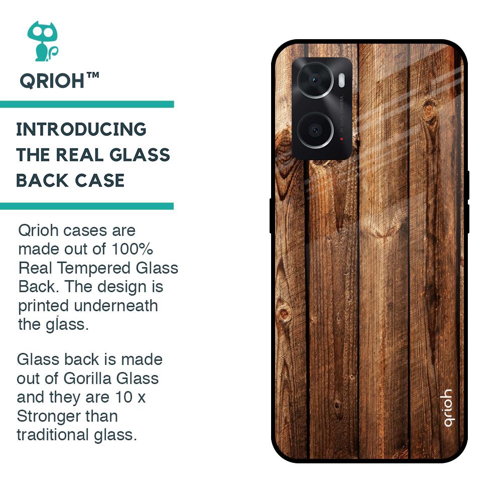 Timber Printed Glass case for Oppo A36
