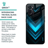 Vertical Blue Arrow Glass Case For Oppo A36