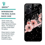 Floral Black Band Glass Case For Oppo A36