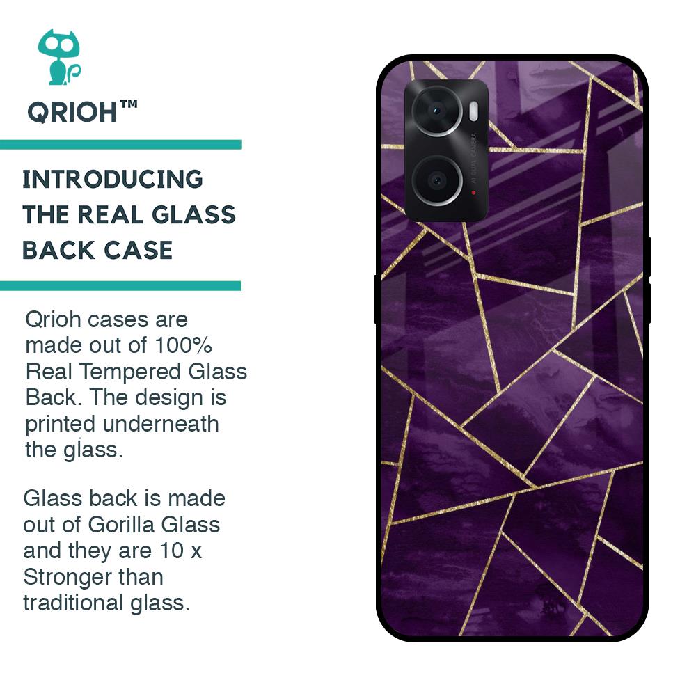 Geometric Purple Glass Case For Oppo A36