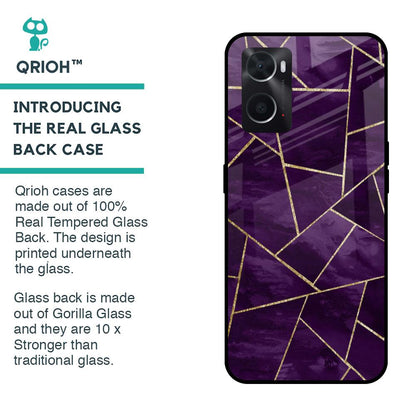 Geometric Purple Glass Case For Oppo A36