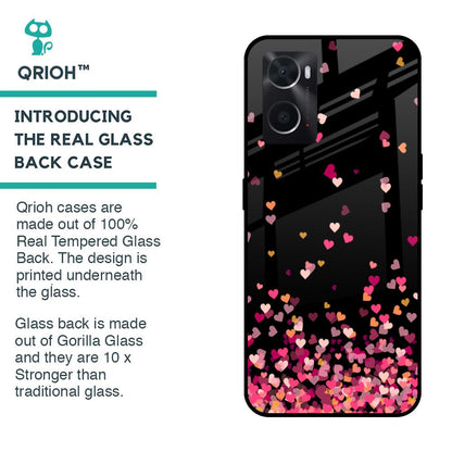 Heart Rain Fall Glass Case For Oppo A36
