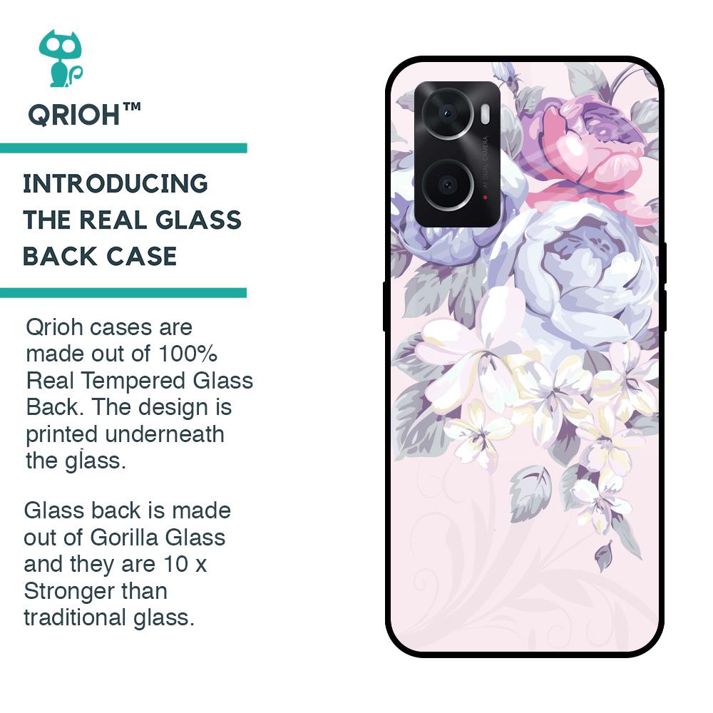 Elegant Floral Glass case for Oppo A36