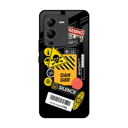 Danger Signs Vivo V25 Pro Glass Back Cover Online