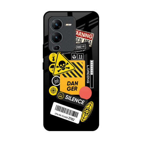 Danger Signs Vivo V25 Pro Glass Back Cover Online